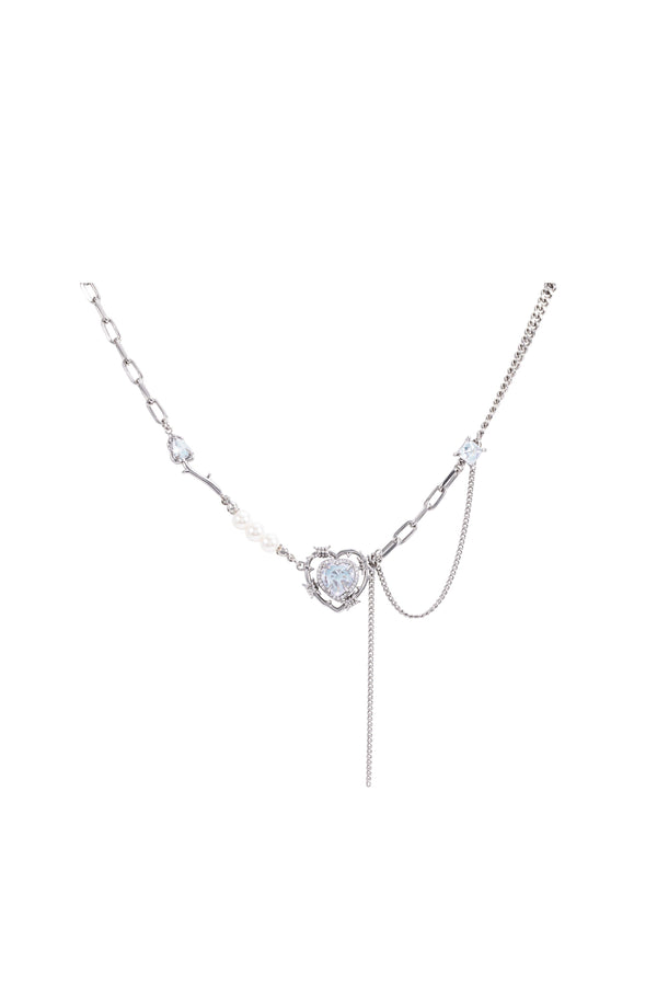 CRYSTALE NECKLACE SILVER Necklace 