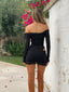DAPHNE LONG SLEEVE MINI DRESS BLACK Mini Dress 