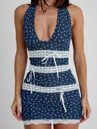 DARI MINI DRESS NAVY POLKA DOT Mini Dress 