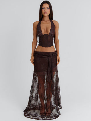 DEBBIE MAXI SKIRT CHOCOLATE Maxi Skirt 