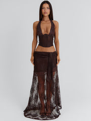 DEBBIE MAXI SKIRT CHOCOLATE