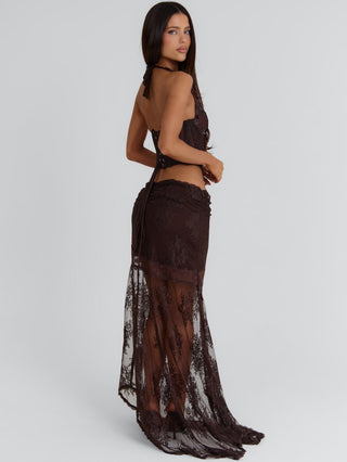 DEBBIE MAXI SKIRT CHOCOLATE Maxi Skirt 