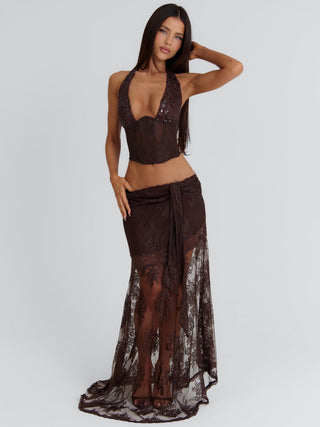 DEBBIE MAXI SKIRT CHOCOLATE Maxi Skirt 