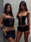 DELICE LONGLINE TOP BLACK Top 
