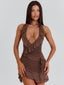 DELLY MINI DRESS BROWN Mini Dress 