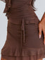 DELLY MINI DRESS BROWN Mini Dress 