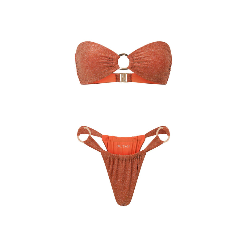 DENVER BIKINI BOTTOM ORANGE SHIMMER Bikini Bottoms 