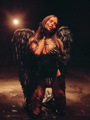 DEVIL BODYSUIT & SKIRT SET BLACK