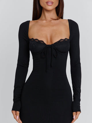 DIONNE LONG SLEEVE MAXI DRESS BLACK Maxi Dress 