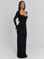 DIONNE LONG SLEEVE MAXI DRESS BLACK Maxi Dress 