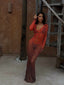 DIXIE MAXI DRESS KNIT ORANGE OMBRE Maxi Dress 