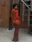 DIXIE MAXI DRESS KNIT ORANGE OMBRE Maxi Dress 