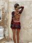 DOMINIQUE LONG SLEEVE MINI DRESS SERPENT Mini Dress 
