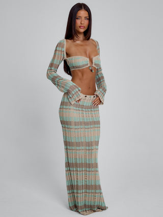 DUNE MAXI SKIRT GREEN STRIPE Maxi Skirt 