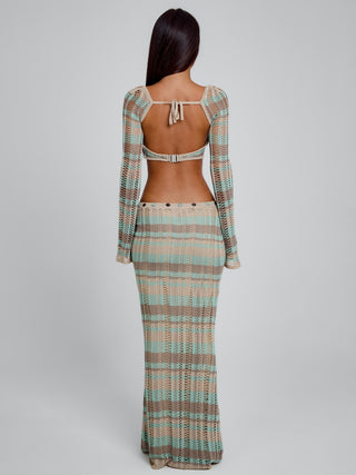 DUNE MAXI SKIRT GREEN STRIPE Maxi Skirt 