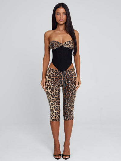 EIRA CAPRI PANT LEOPARD SEQUIN