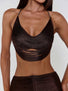 ELIANA TOP BROWN Crop Top 