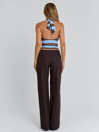 ELYSA PANT BROWN PINSTRIPE Pants 