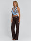 ELYSA PANT BROWN PINSTRIPE Pants 