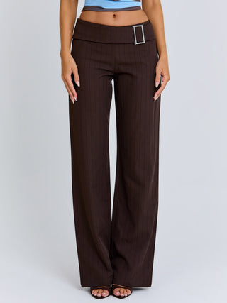 ELYSA PANT BROWN PINSTRIPE Pants 