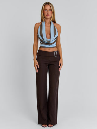 ELYSA PANT BROWN PINSTRIPE Pants 