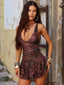 EMILIE MINI DRESS MAUVE LEOPARDO Mini Dress 