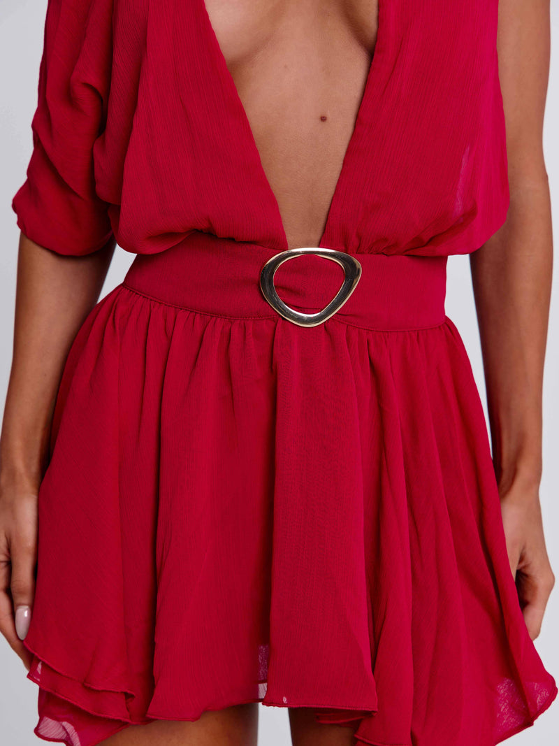 ERICE MINI DRESS DEEP RED Mini Dress 