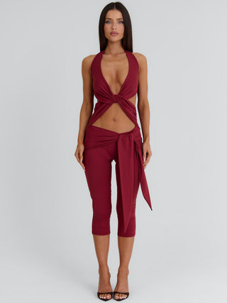 EUGENIA CAPRI JUMPSUIT BURGUNDY Jumpsuit 