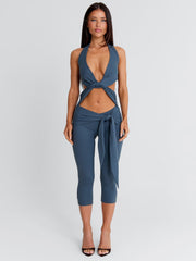 EUGENIA CAPRI JUMPSUIT SLATE