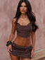EVELA TOP DARK BROWN Crop Top 