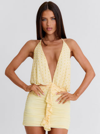 FINA MINI DRESS YELLOW POLKA DOT Mini Dress 