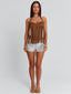 FRANCINE TOP BROWN Crop Top 
