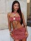 FRANKY MINI DRESS DUSTY PINK LEOPARD Mini Dress 