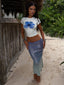 GINGER MIDI SKIRT BLUE Midi Skirt 