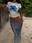 GINGER MIDI SKIRT BLUE Midi Skirt 