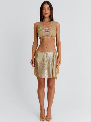 GUILIANA CROP TOP GOLD Crop Top 