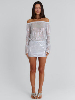 GWENDALYN MINI DRESS SILVER Mini Dress 
