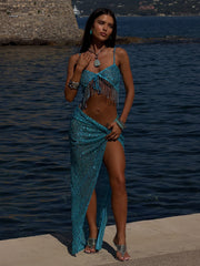 HARRPER MAXI SKIRT TURQUOISE