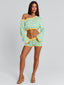 HATTIE SHORTS BLUE AND YELLOW STRIPE Shorts 
