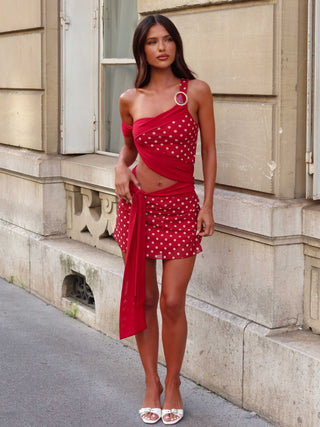 IMARA MINI DRESS RED POLKA DOT Mini Dress 