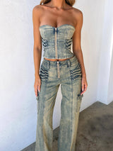 JOELLE CORSET TOP DENIM Corset Dali Factory 