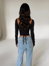 ARYA CROP TOP BLACK - OUTCAST EXCLUSIVES Crop Top ROMANCE 