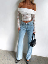 LESLIE OFF SHOULDER TOP WHITE Tops DALI 