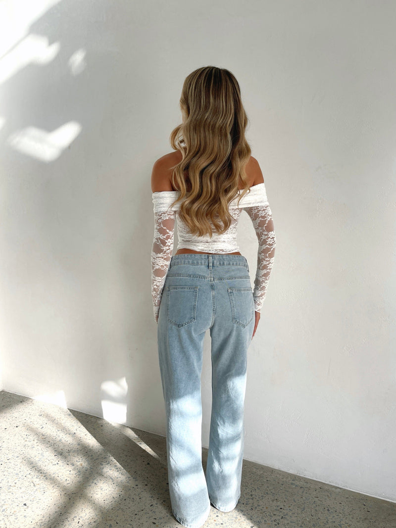 LESLIE OFF SHOULDER TOP WHITE Tops DALI 