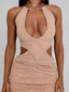 ISALINE MINI DRESS TAN Mini Dress 