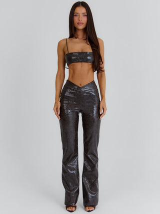 ISHANI CROP TOP CHOCOLATE BROWN Crop Top 