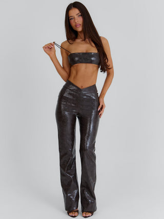 ISHANI PANT CHOCOLATE BROWN Pants 