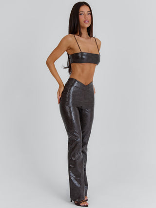ISHANI CROP TOP CHOCOLATE BROWN Crop Top 