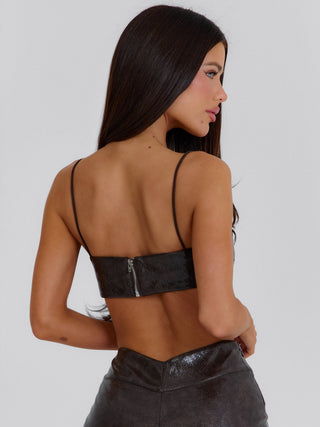 ISHANI CROP TOP CHOCOLATE BROWN Crop Top 