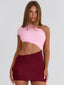 ISLAN MINI DRESS PINK/BURGUNDY Mini Dress 